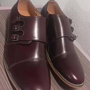 UV Signature Jaz Milano Men Brown Triple Buckle Monk Strap Dress Shoes Mens